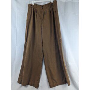 Madewell The Harlow Wide Leg Draped Tencel Pant in Acorn Brown Size 14 Pants